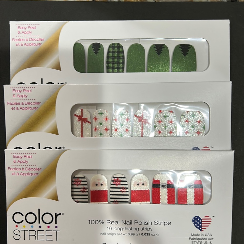 Color Street Christmas Nail Strips - set of 3